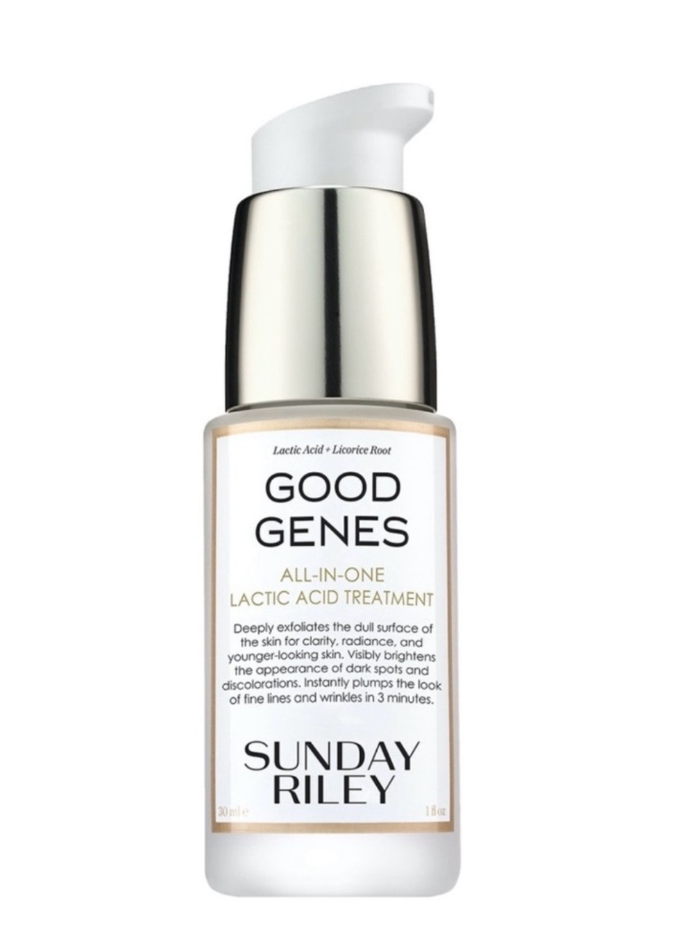SUNDAY RILEY GOOD GENES LACTIC ACID TREATMENT, 1 Oz., BRAND NEW IN BOX.